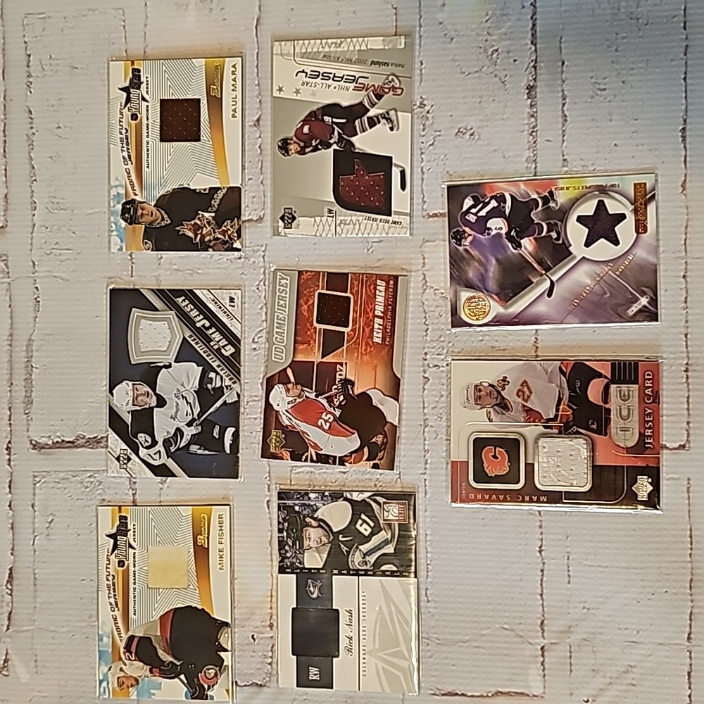 Hockey game worn jersey cards